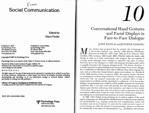 Conversational hand gestures and facial displays