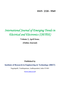 International Journal of Emerging Trends in Electrical and