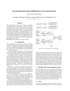 Incorporating durational modification in voice transformation