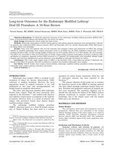 Longterm outcomes for the endoscopic modified lothrop/draf III