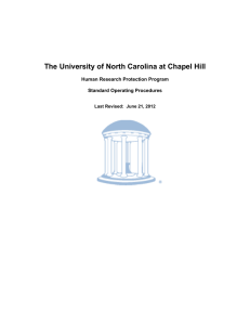 Standard Operating Procedures - UNC Research