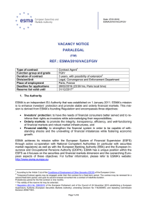 vacancy notice paralegal ref.: esma/2016/vac2/fgiv
