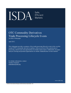 OTC Commodity Derivatives Trade Processing Lifecycle Events
