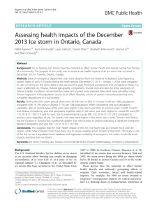 Assessing health impacts of the December 2013 Ice storm in Ontario