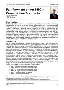 Fair payment under NEC Construction Contracts - NEC