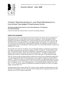 Comfort, perceived air quality, and work performance in low