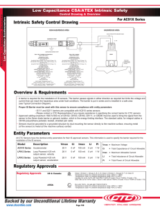 Intrinsically Safe Low Capacitance Control Dwg