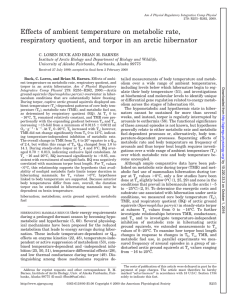 Effects of ambient temperature on metabolic rate, respiratory