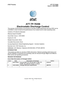 ATT-TP-76306 Electrostatic Discharge Control