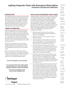 Lighting Integrator Panel with Emergency Relay Option