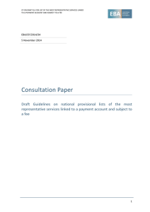 Consultation Paper - European Banking Authority