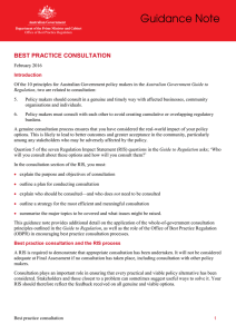 Best Practice Consultation Guidance Note