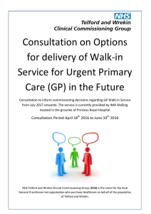 Consultation on Options for delivery of Walk
