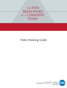 Video Viewing Guide - The Five Behaviors of a Cohesive Team