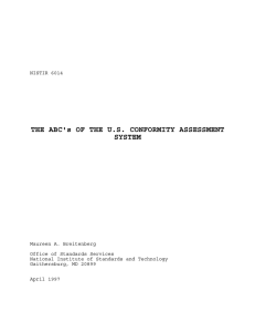 THE ABC`s OF THE U.S. CONFORMITY ASSESSMENT SYSTEM