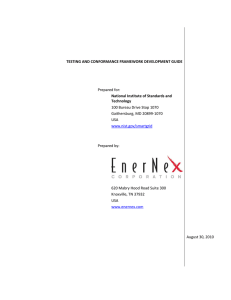 Testing and Conformance Framework Development