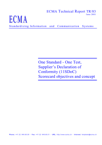 One Test, Supplier`s Declaration of Conformity (11SDoC)