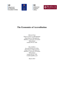 The Economics of Accreditation