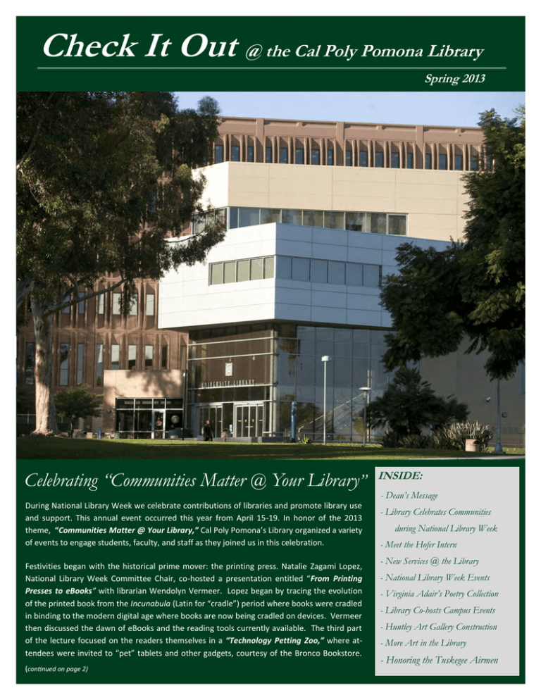 Spring 2013 Cal Poly Pomona