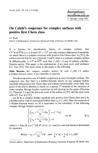 On Calabi`s conjecture for complex surfaces with positive first Chern