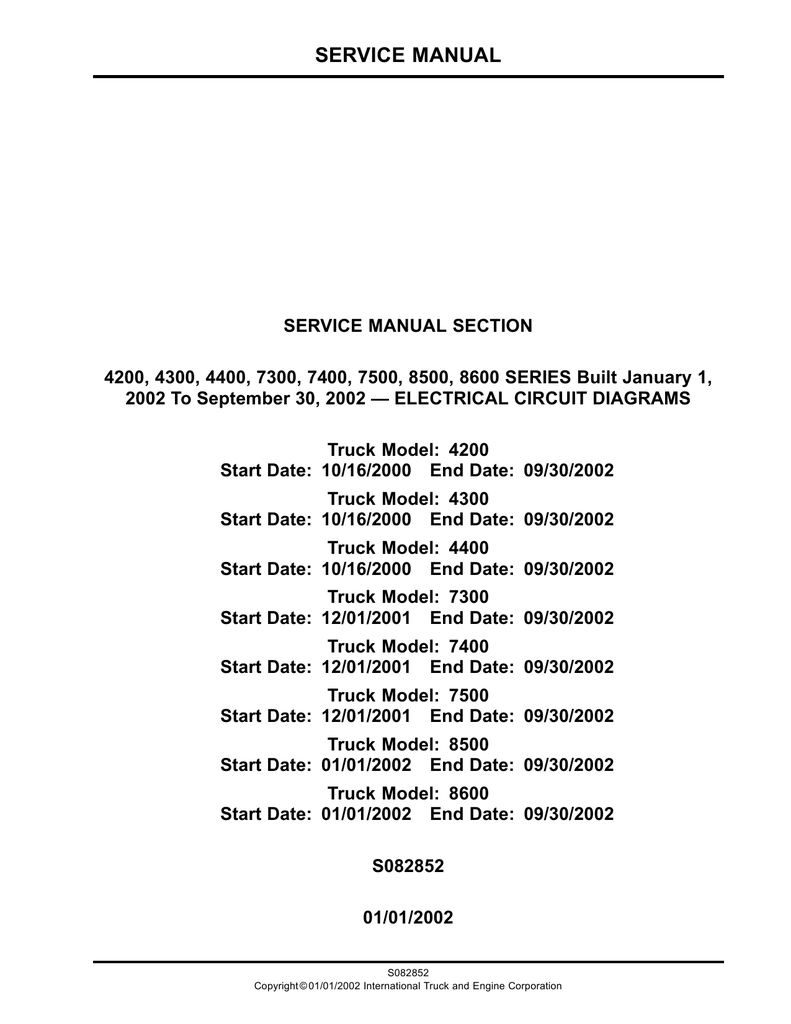 2002 International 4300 Dt466 Wiring Diagram - Wiring Diagram