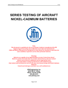 series testing of aircraft nickel-cadmium batteries