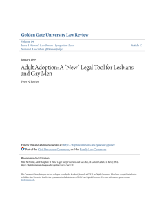 Adult Adoption: A "New" Legal Tool for Lesbians and Gay Men
