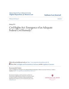 Civil Rights Act: Emergence of an Adequate Federal Civil Remedy?