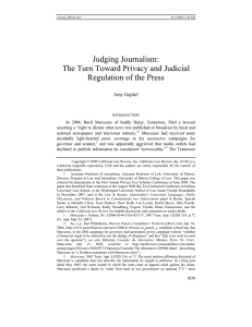 Judging Journalism - California Law Review