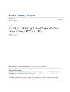 SIMPLE JUSTICE. By Richard Kluger. New York