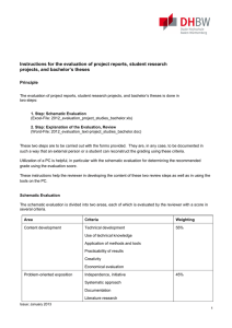 Instructions for the evaluation of project reports, student research