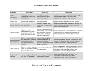 Syllabus Evaluation Rubric - Cornell Center for Teaching Excellence