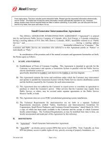 Small Generator Interconnection Agreement