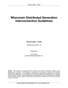 Wisconsin Distributed Generation Interconnection Guidelines