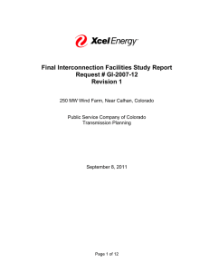 Final Interconnection Facilities Study Report Request # GI-2007