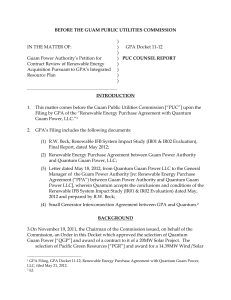 PUC Counsel Report - Guam Public Utilities Commission