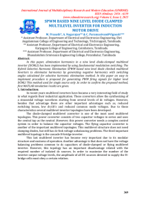 spwm based nine level diode clamped multilevel inverter for