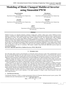 Modeling of Diode Clamped Multilevel Inverter using Sinusoidal PWM