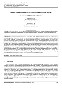 Analysis of Control Strategies for Diode Clamped Multilevel Inverter