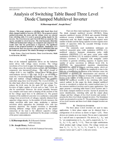 Analysis of Switching Table Based Three Level Diode Clamped