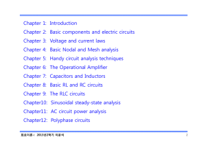 Chapter 1: Introduction Chapter 2: Basic components and electric
