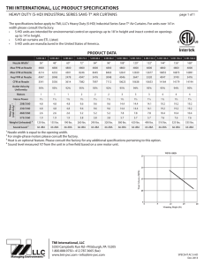 TMI INTERNATIONAL, LLC PRODUCT SPECIFICATIONS