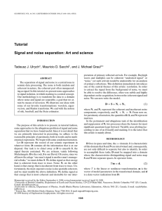 Signal and noise separation: Art and science