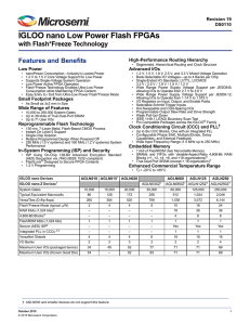 IGLOO nano Low Power Flash FPGAs Datasheet