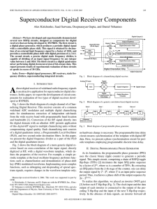 Superconductor Digital Receiver Components