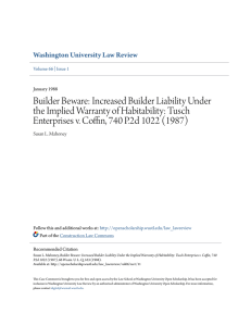 Builder Beware: Increased Builder Liability Under the Implied