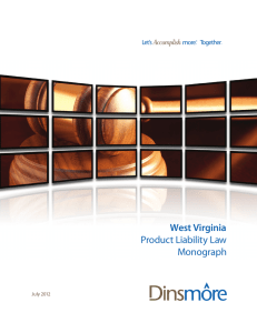 West Virginia Product Liability Law Monograph