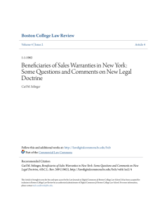 Beneficiaries of Sales Warranties in New York