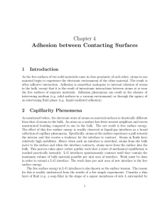 Chapter 4 Adhesion between Contacting Surfaces