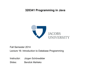 Database Programming using JDBC